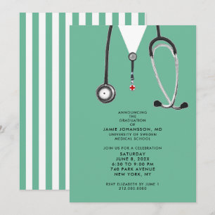 Invitaciones a la fiesta de graduación de médicos