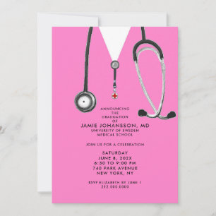 Invitaciones a la fiesta de graduación de médicos