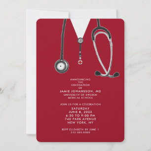 Invitaciones a la fiesta de graduación de médicos