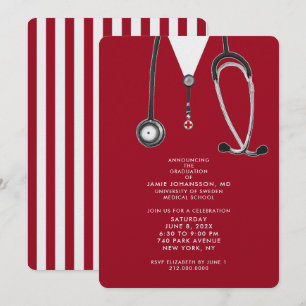 Invitaciones a la fiesta de graduación de médicos