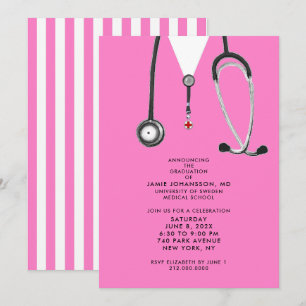 Invitaciones a la fiesta de graduación de médicos