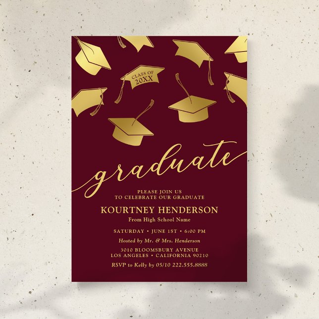 Invitaciones a la fiesta de graduación de oro de B (Subido por el creador)