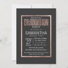 Invitaciones a la fiesta de graduación de oro Rosa