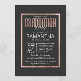 Invitaciones a la fiesta de graduación de oro Rosa