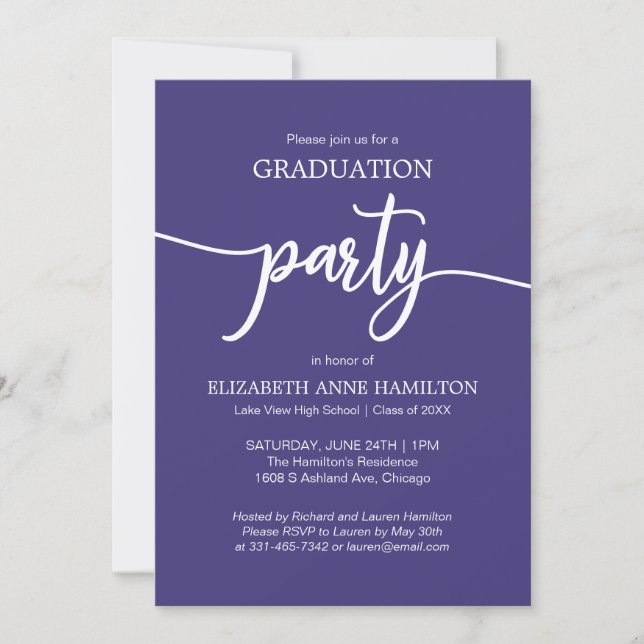 Invitaciones a la fiesta de graduación de secundar (Anverso)