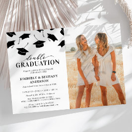 Invitaciones a la fiesta de graduación doble de la