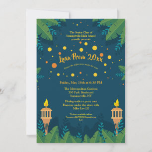 Invitaciones a la fiesta de graduación Luau