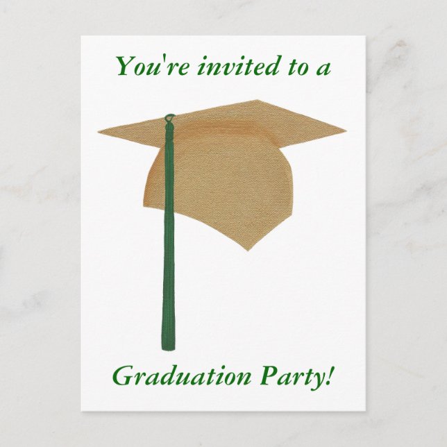 Invitaciones a la fiesta de graduación, oro y Cabo (Anverso)