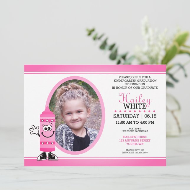 Invitaciones a la fiesta de graduados de jardines  (Anverso de pie)