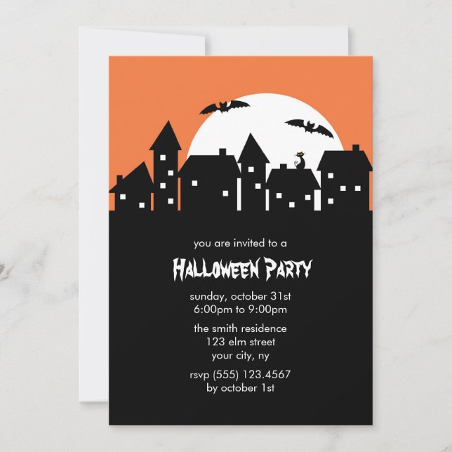 Invitaciones a la fiesta de Halloween (Anverso)