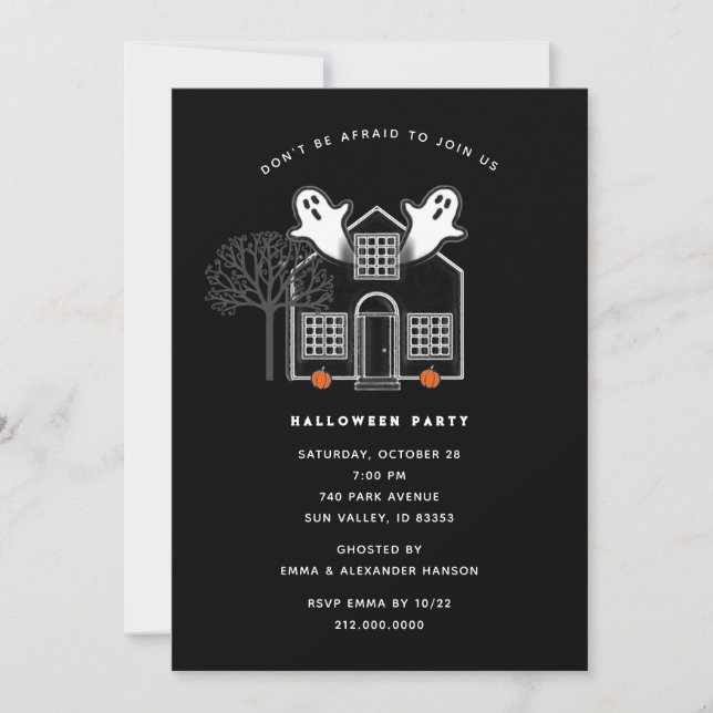 Invitaciones a la fiesta de Halloween (Anverso)