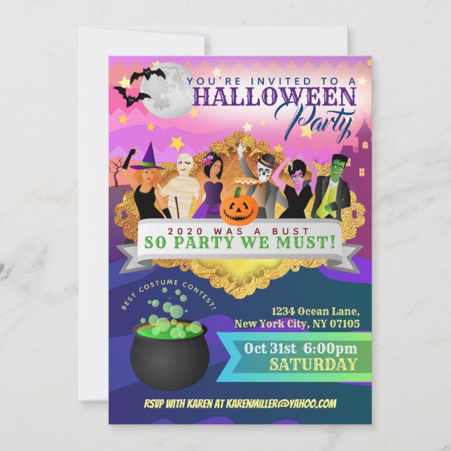 Invitaciones a la Fiesta de Halloween (Anverso)