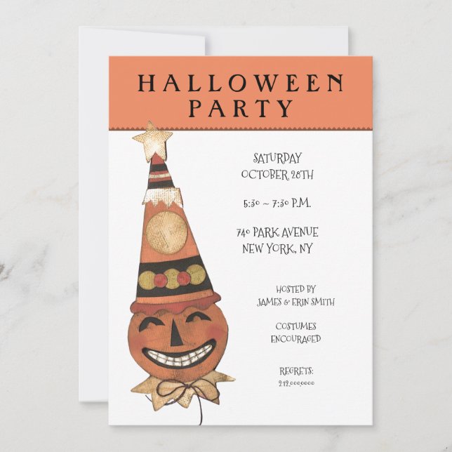 Invitaciones a la fiesta de Halloween (Anverso)