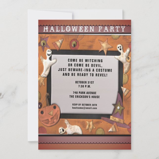 Invitaciones a la fiesta de Halloween (Anverso)