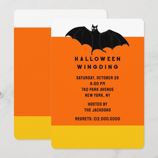 Invitaciones a la fiesta de Halloween (Anverso / Reverso)