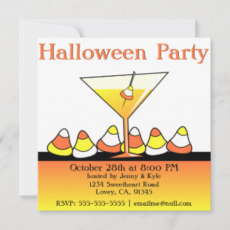 Invitaciones a la fiesta de Halloween Candy Cornti
