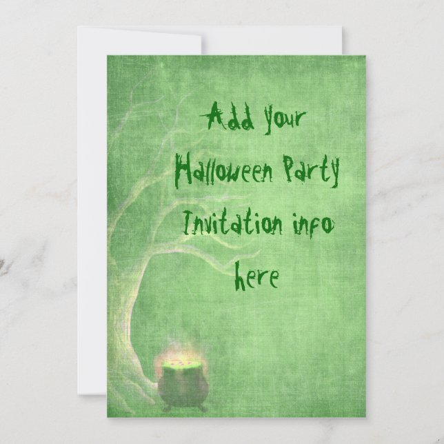 Invitaciones a la fiesta de Halloween Cauldron Ver (Anverso)