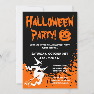 Invitaciones a la fiesta de Halloween con calabaza