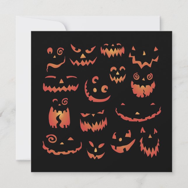 Invitaciones a la fiesta de Halloween con calabaza (Anverso)