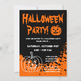 invitaciones a la fiesta de Halloween con calabaza