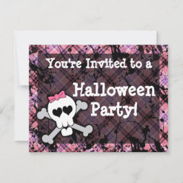 Invitaciones a la fiesta de Halloween con cráneo r