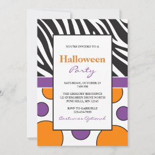 Invitaciones a la fiesta de Halloween con puntos d
