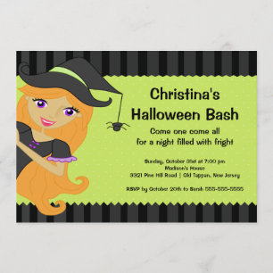 Invitaciones a la fiesta de Halloween de Brujas