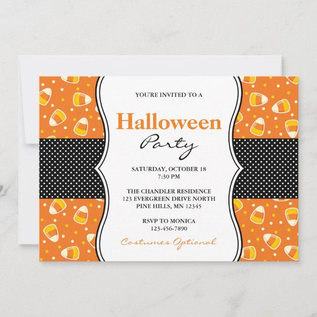 Invitaciones a la fiesta de Halloween de Candy Cor (Anverso)
