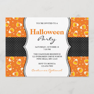 Invitaciones a la fiesta de Halloween de Candy Cor