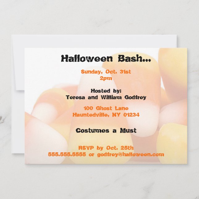 Invitaciones a la fiesta de Halloween de Candy Cor (Anverso)
