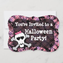Invitaciones a la fiesta de Halloween de Chicas co