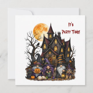 Invitaciones a la fiesta de Halloween de Gnomos