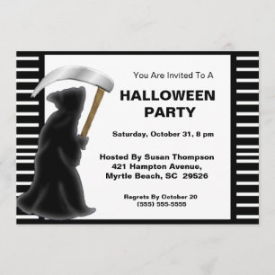 Invitaciones a la fiesta de Halloween de Grim Reap