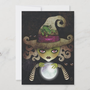 Invitaciones a la fiesta de Halloween de la Bruja 