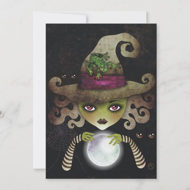 Invitaciones a la fiesta de Halloween de la Bruja  (Anverso)
