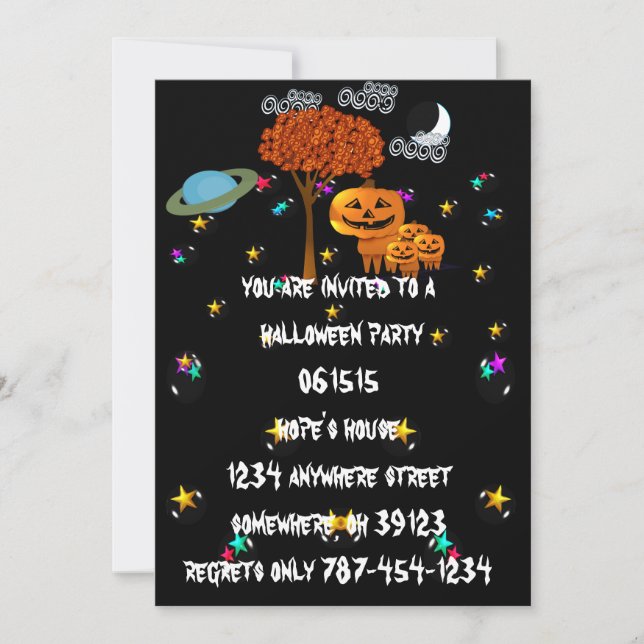 Invitaciones a la fiesta de Halloween de la cabeza (Anverso)