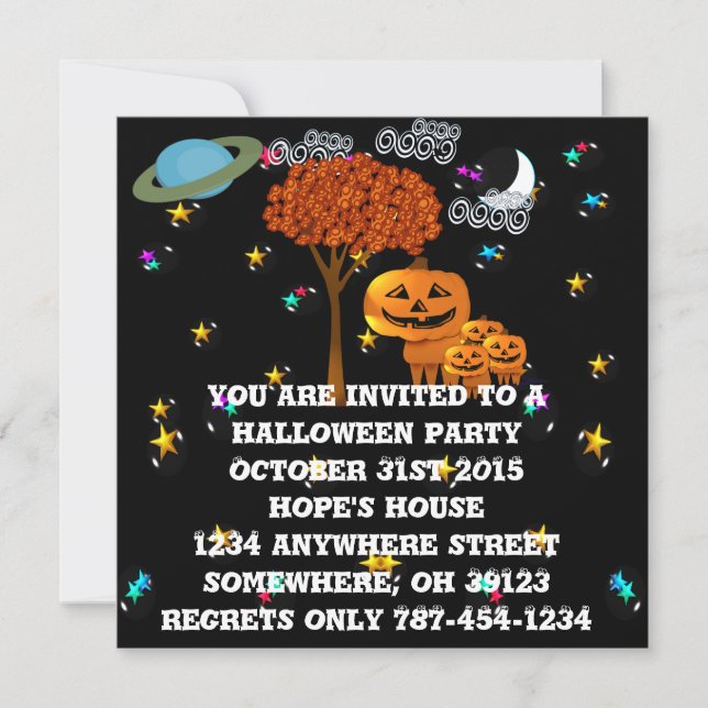 Invitaciones a la fiesta de Halloween de la cabeza (Anverso)
