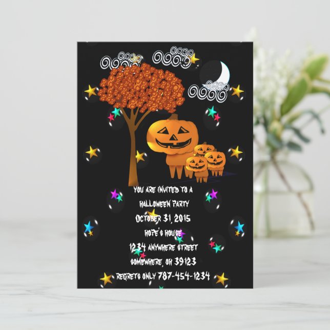 Invitaciones a la fiesta de Halloween de la cabeza (Anverso de pie)