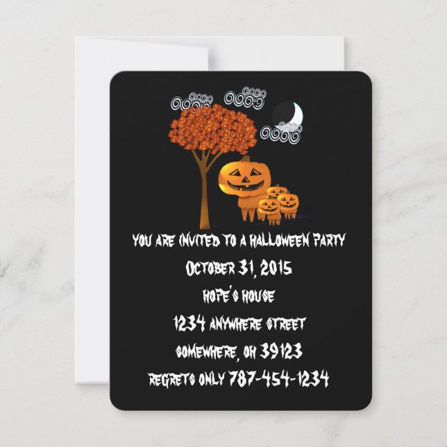 Invitaciones a la fiesta de Halloween de la cabeza (Anverso)