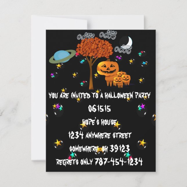 Invitaciones a la fiesta de Halloween de la cabeza (Anverso)