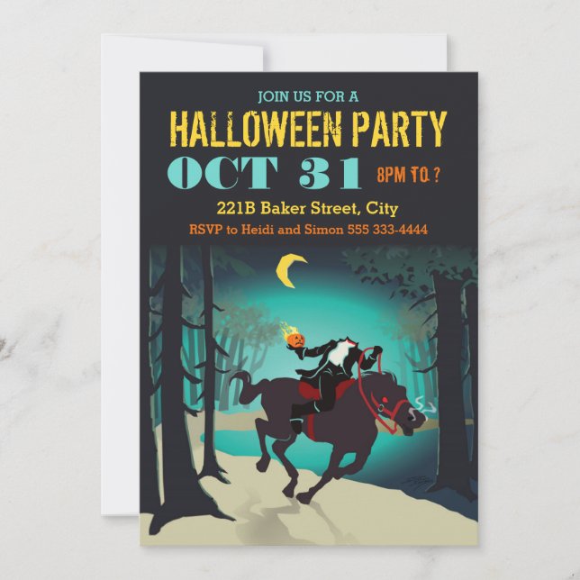 Invitaciones a la fiesta de Halloween de los jinet (Anverso)