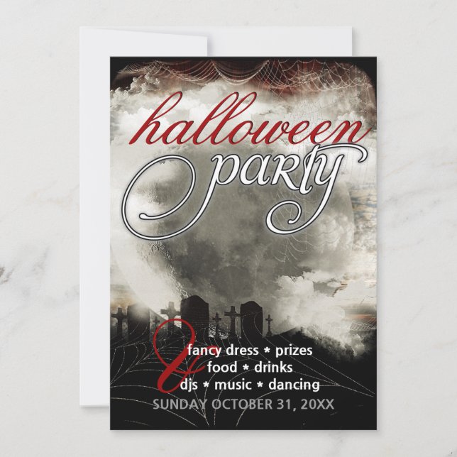 Invitaciones a la fiesta de Halloween de los sueño (Anverso)