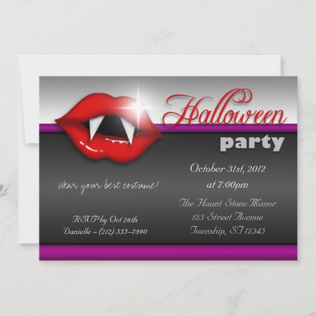 Invitaciones a la fiesta de Halloween de los vasos (Anverso)
