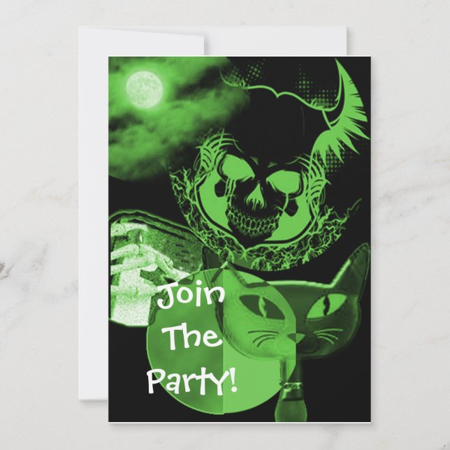Invitaciones a la fiesta de Halloween de miedo ver (Anverso)