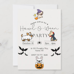 Invitaciones a la fiesta de Halloween de perros