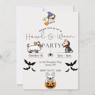 Invitaciones a la fiesta de Halloween de perros
