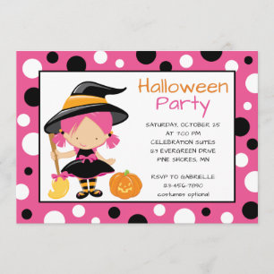 Invitaciones a la fiesta de Halloween de Polka Dot
