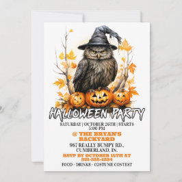 Invitaciones a la fiesta de Halloween de Witchy Ow
