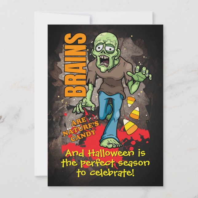 Invitaciones a la fiesta de Halloween de Zombie (Anverso)