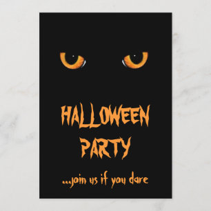 Invitaciones a la fiesta de Halloween del gato neg